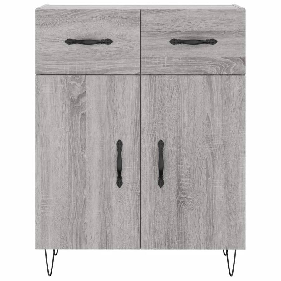 Dressoir 69,5X34X90 Cm Bewerkt Hout Grijs Sonoma Eikenkleurig