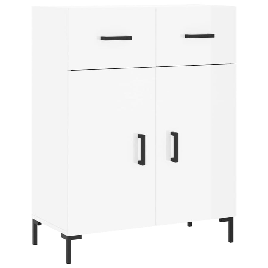 Dressoir 69,5X34X90 Cm Bewerkt Hout Hoogglans Wit