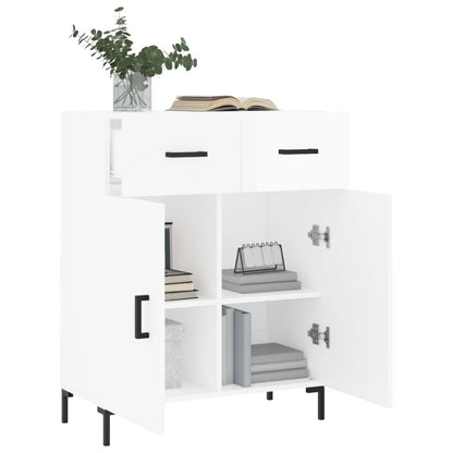 Dressoir 69,5X34X90 Cm Bewerkt Hout Hoogglans Wit