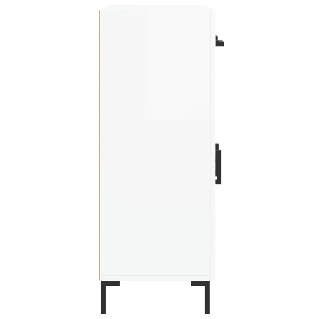 Dressoir 69,5X34X90 Cm Bewerkt Hout Hoogglans Wit