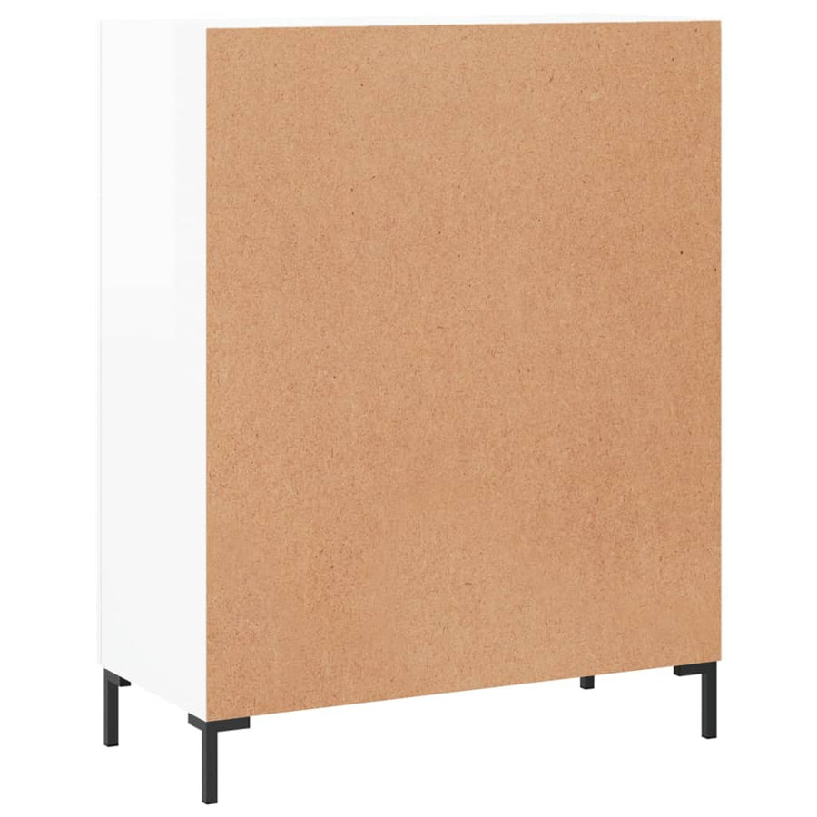 Dressoir 69,5X34X90 Cm Bewerkt Hout Hoogglans Wit
