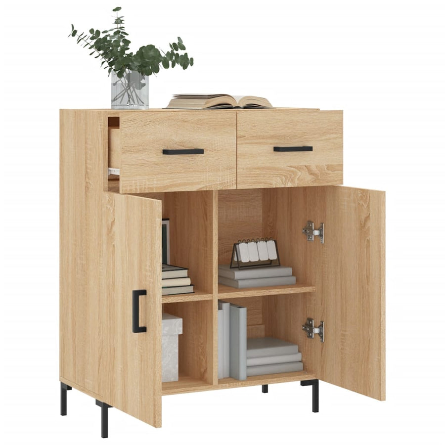 Dressoir 69,5X34X90 Cm Bewerkt Hout Kleurig Sonoma eiken