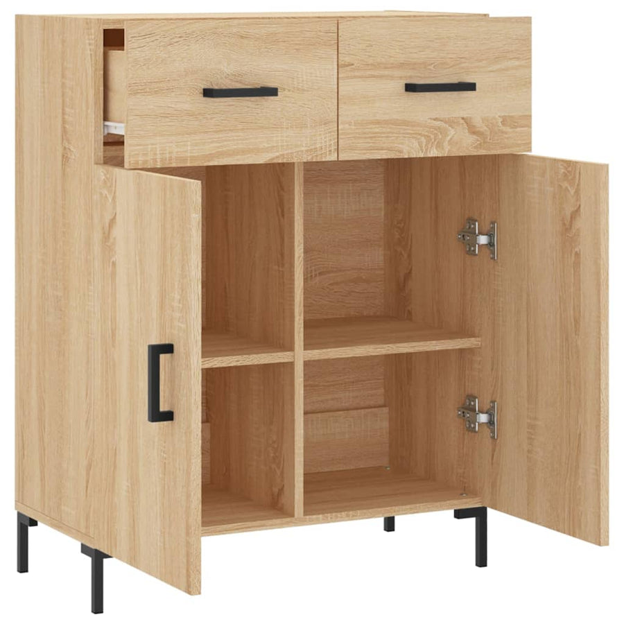 Dressoir 69,5X34X90 Cm Bewerkt Hout Kleurig Sonoma eiken