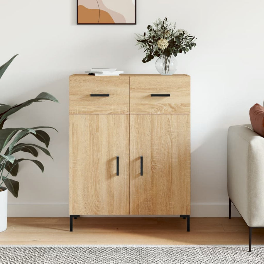 Dressoir 69,5X34X90 Cm Bewerkt Hout Kleurig Sonoma eiken