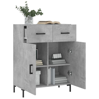 Dressoir 69,5X34X90 Cm Bewerkt Hout Betongrijs