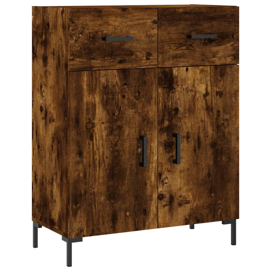 Dressoir 69,5X34X90 Cm Bewerkt Hout Gerookt Eikenkleurig