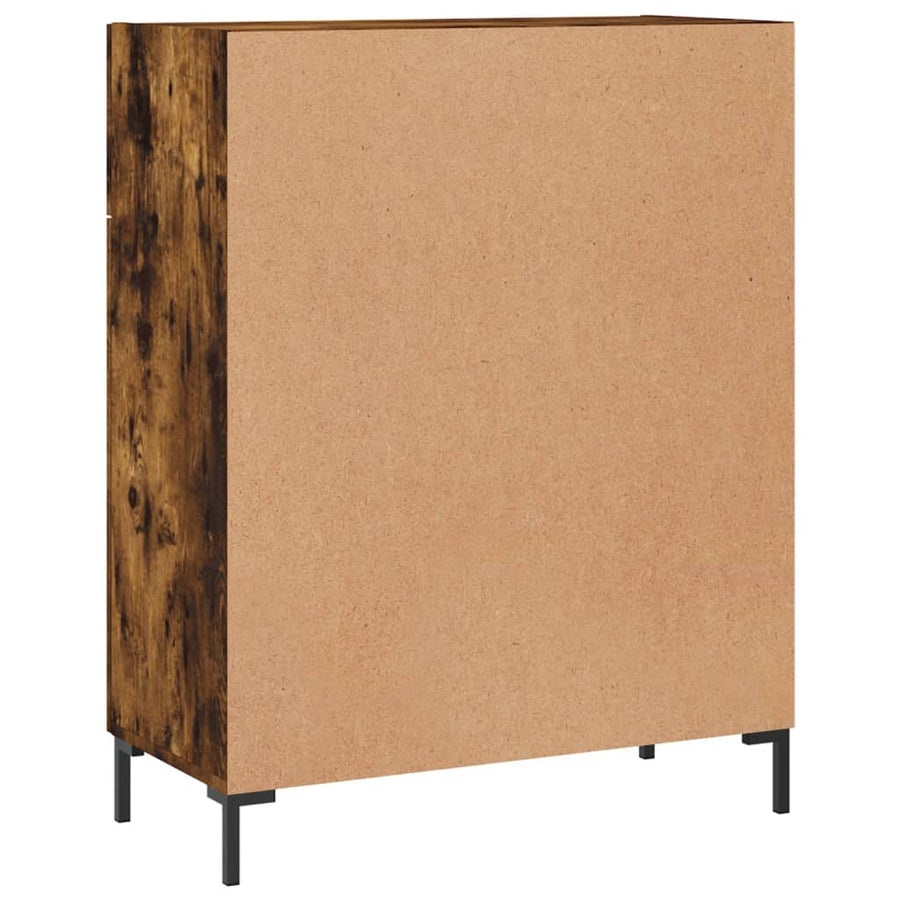 Dressoir 69,5X34X90 Cm Bewerkt Hout Gerookt Eikenkleurig