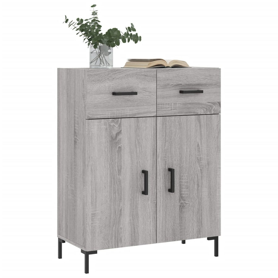 Dressoir 69,5X34X90 Cm Bewerkt Hout Eikenkleurig Grijs sonoma