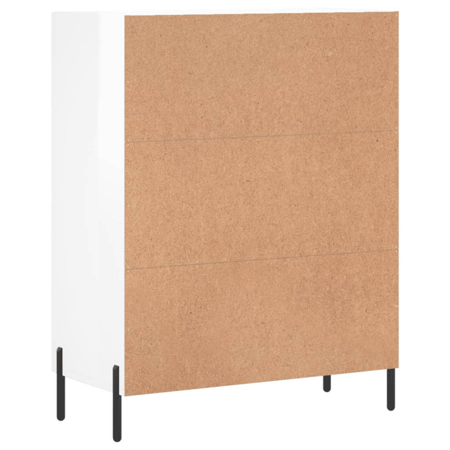 Dressoir 69,5X34X90 Cm Bewerkt Hout Hoogglans Wit