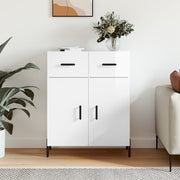 Sideboard 69.5x34x90 cm treated wood high gloss white