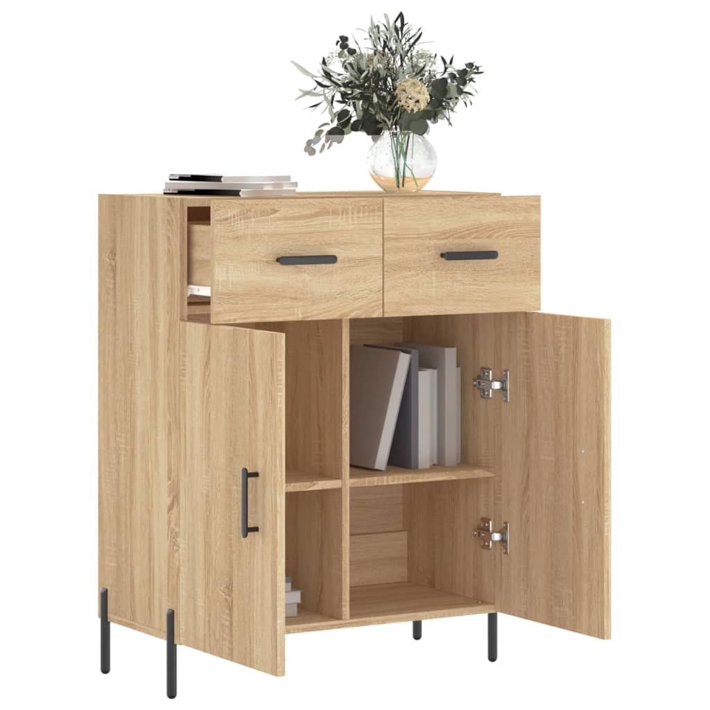Dressoir 69,5X34X90 Cm Bewerkt Hout Kleurig Sonoma eiken