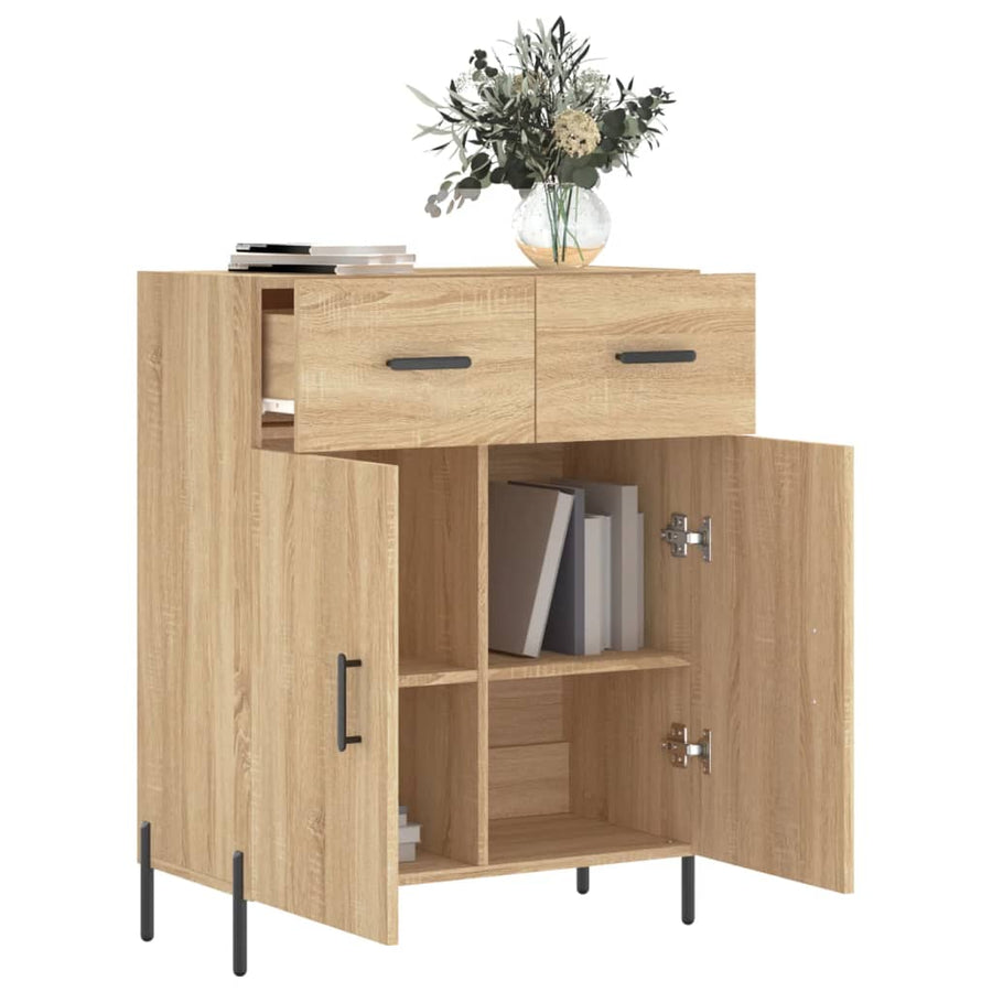 Dressoir 69,5X34X90 Cm Bewerkt Hout Kleurig Sonoma eiken