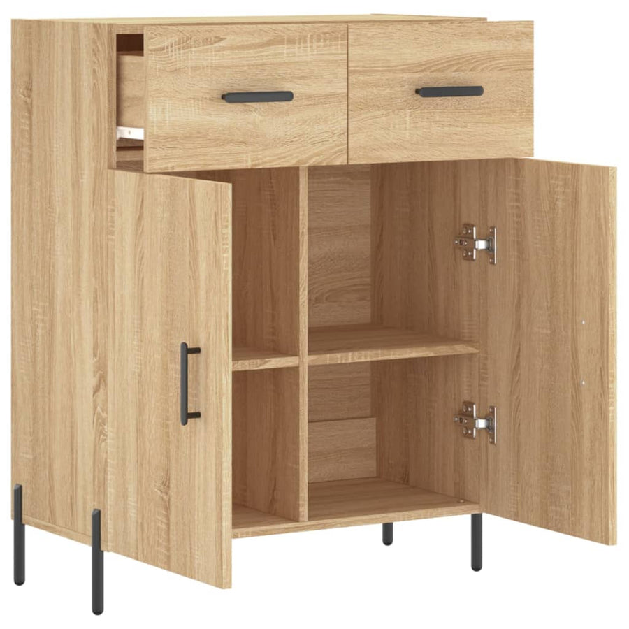 Dressoir 69,5X34X90 Cm Bewerkt Hout Kleurig Sonoma eiken