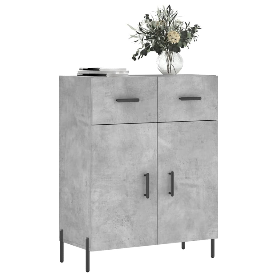 Dressoir 69,5X34X90 Cm Bewerkt Hout Betongrijs