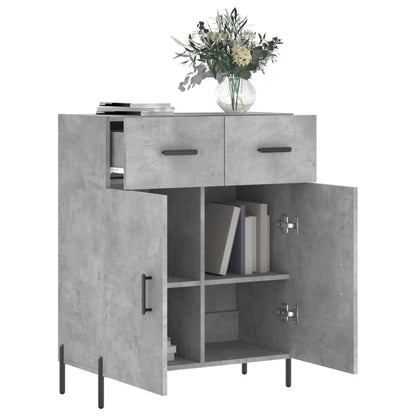Dressoir 69,5X34X90 Cm Bewerkt Hout Betongrijs