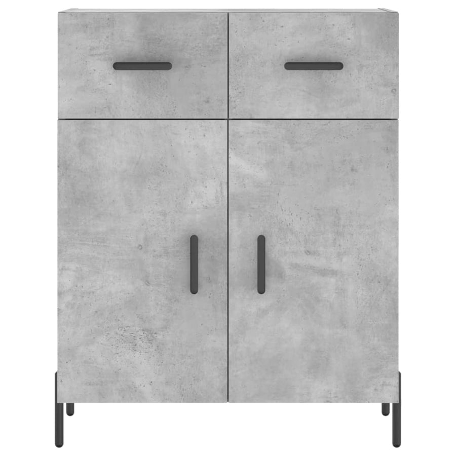 Dressoir 69,5X34X90 Cm Bewerkt Hout Betongrijs