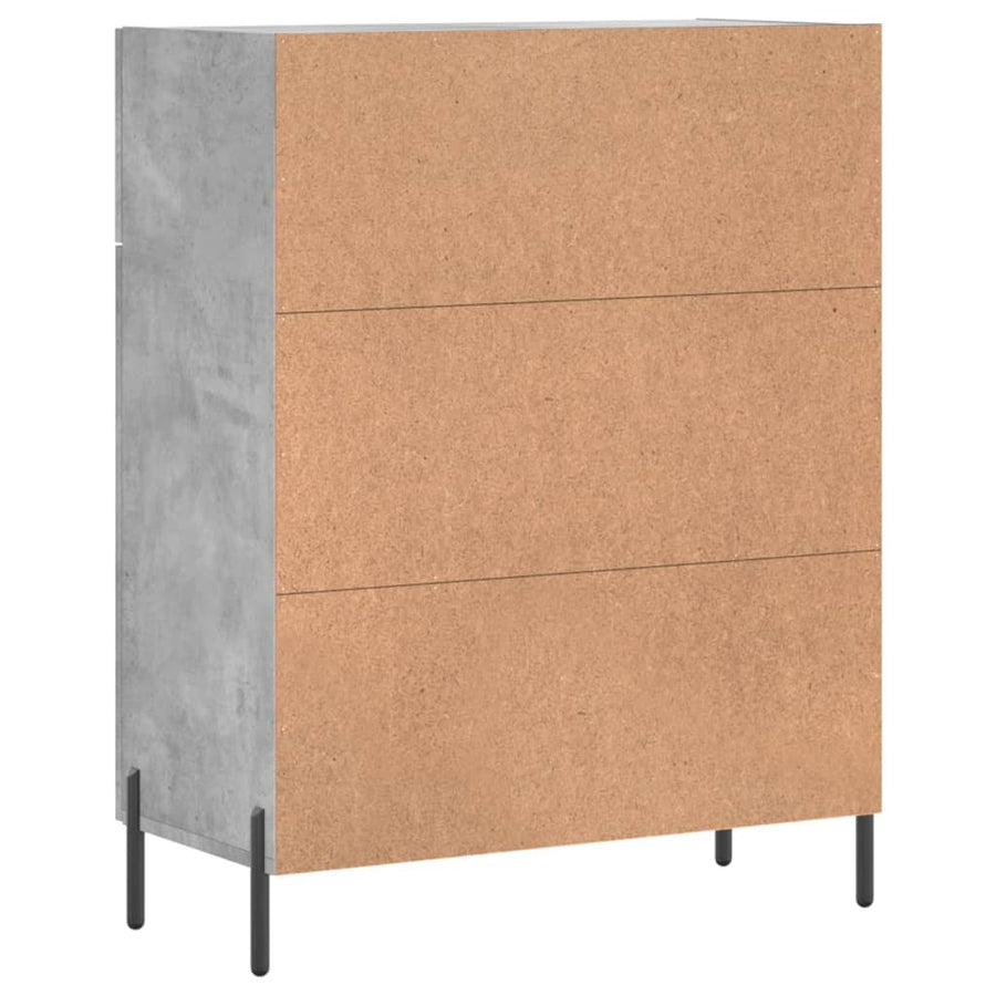 Dressoir 69,5X34X90 Cm Bewerkt Hout Betongrijs