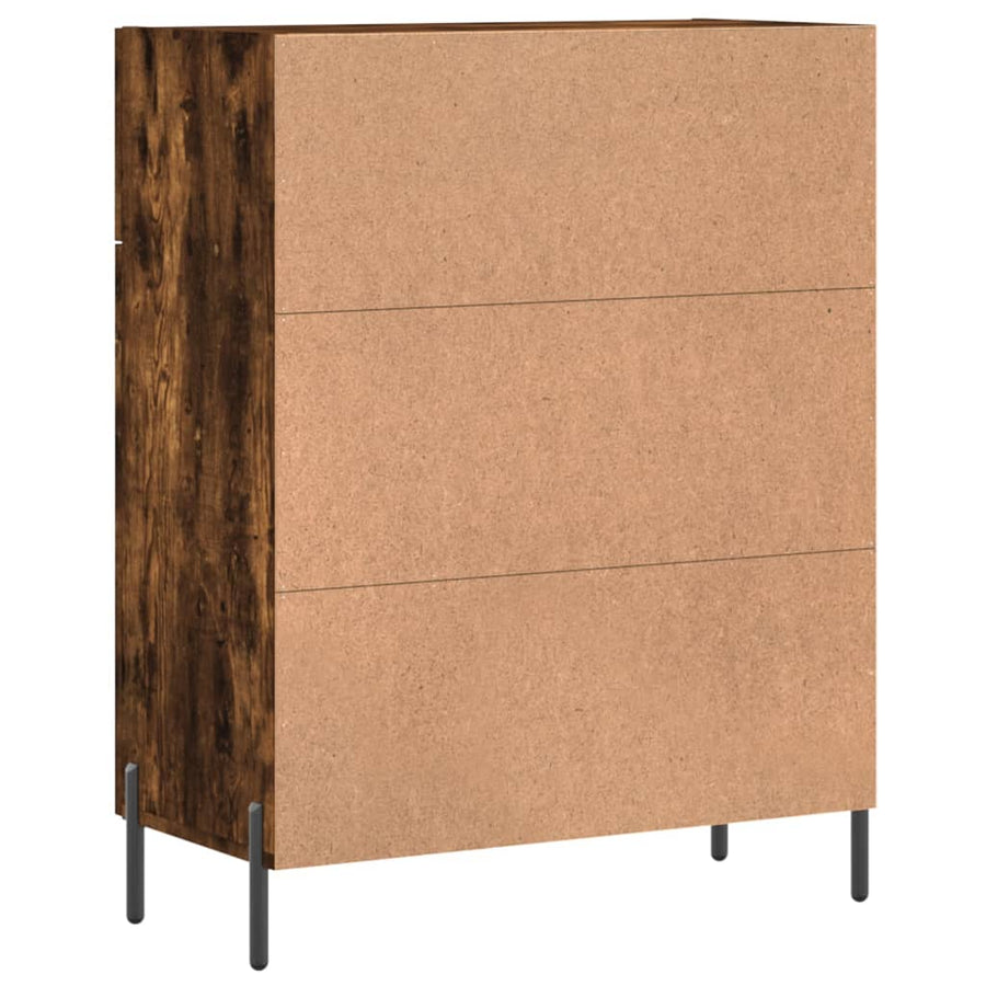 Dressoir 69,5X34X90 Cm Bewerkt Hout Gerookt Eikenkleurig
