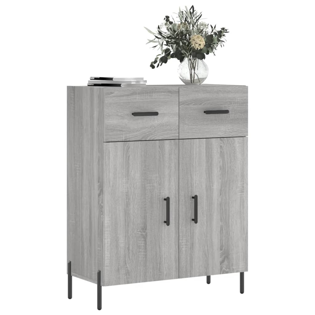 Dressoir 69,5X34X90 Cm Bewerkt Hout Grijs Sonoma Eikenkleurig