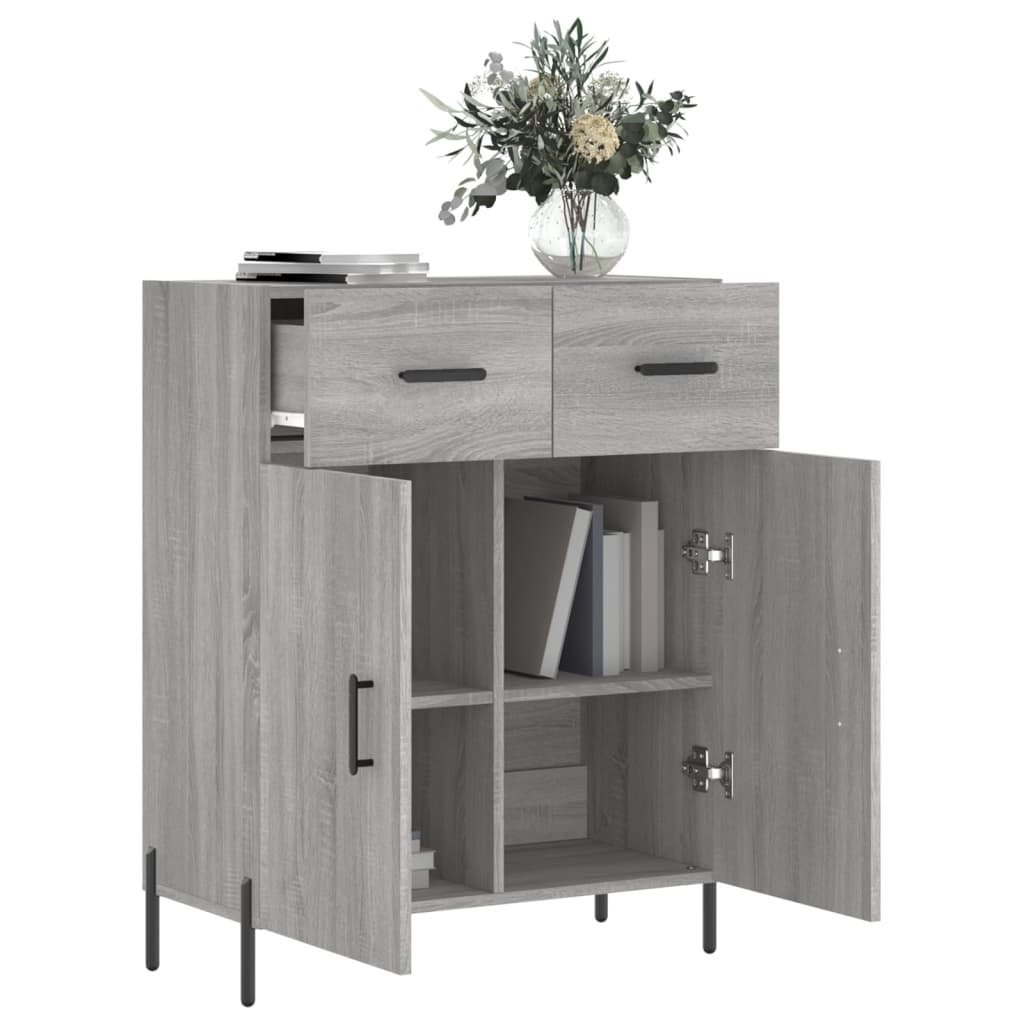 Dressoir 69,5X34X90 Cm Bewerkt Hout Grijs Sonoma Eikenkleurig