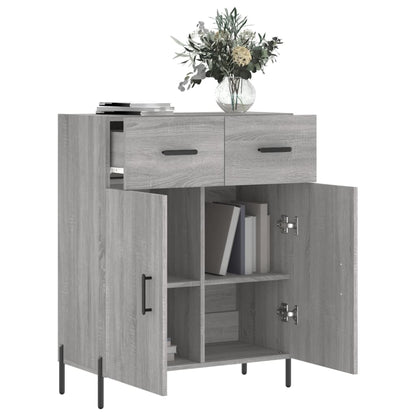 Dressoir 69,5X34X90 Cm Bewerkt Hout Grijs Sonoma Eikenkleurig