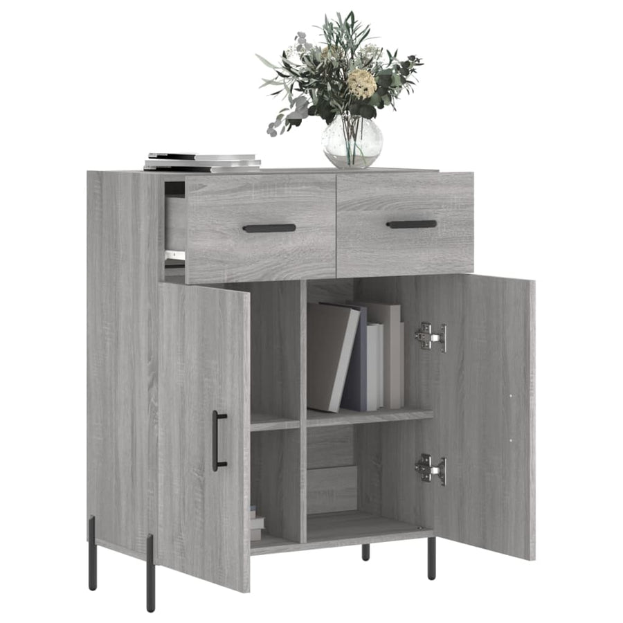 Dressoir 69,5X34X90 Cm Bewerkt Hout Grijs Sonoma Eikenkleurig
