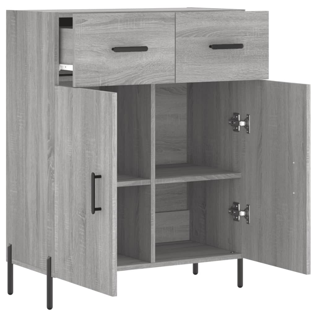 Dressoir 69,5X34X90 Cm Bewerkt Hout Grijs Sonoma Eikenkleurig