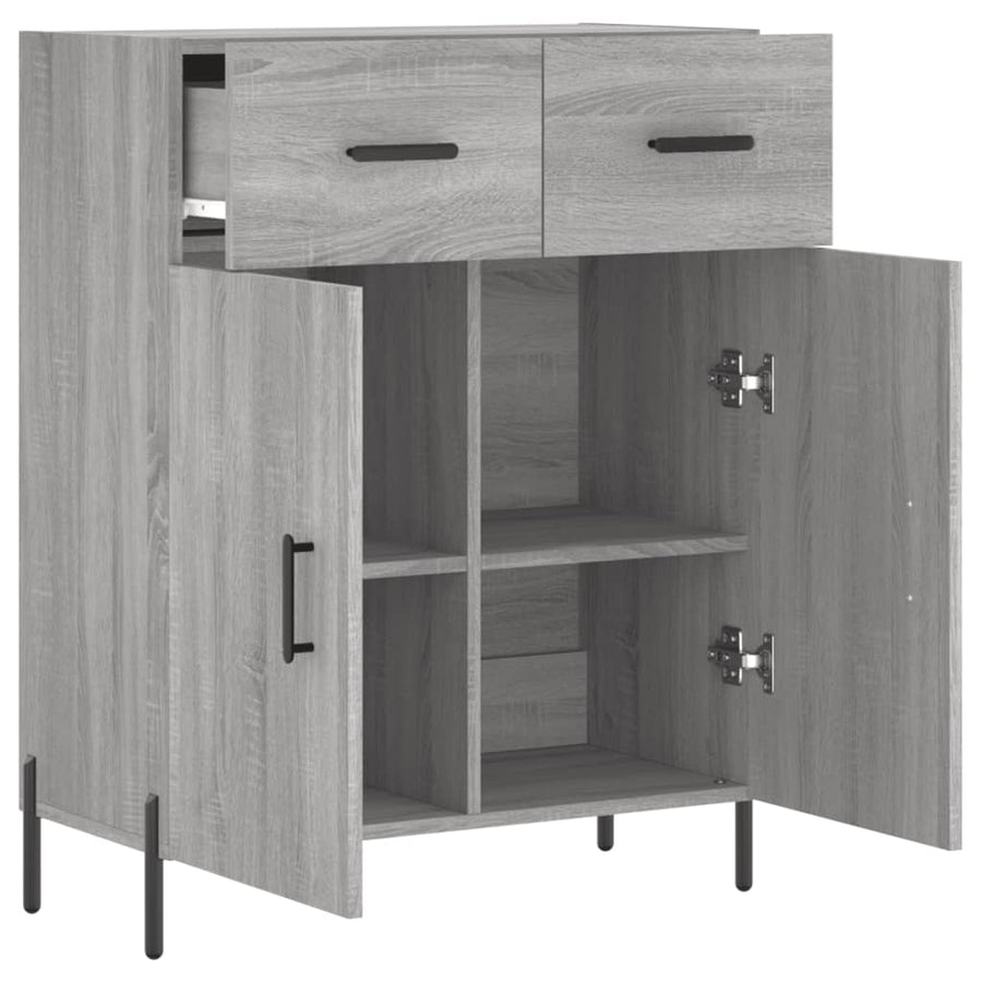 Dressoir 69,5X34X90 Cm Bewerkt Hout Grijs Sonoma Eikenkleurig