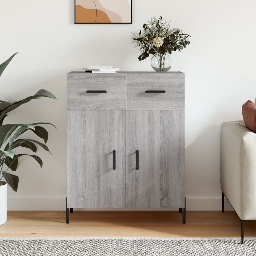 Dressoir 69,5X34X90 Cm Bewerkt Hout Grijs Sonoma Eikenkleurig