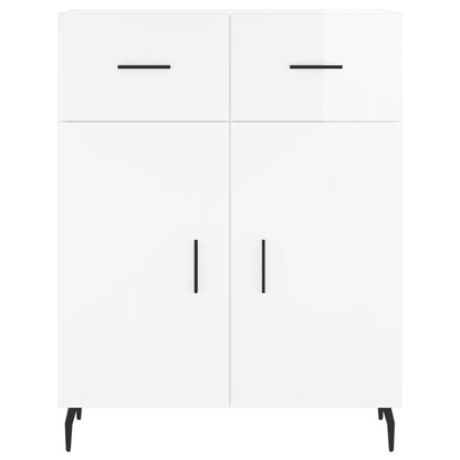 Dressoir 69,5X34X90 Cm Bewerkt Hout Hoogglans Wit