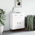 Sideboard 69.5x34x90 cm treated wood high gloss white