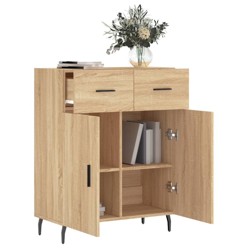 Dressoir 69,5X34X90 Cm Bewerkt Hout Kleurig Sonoma eiken