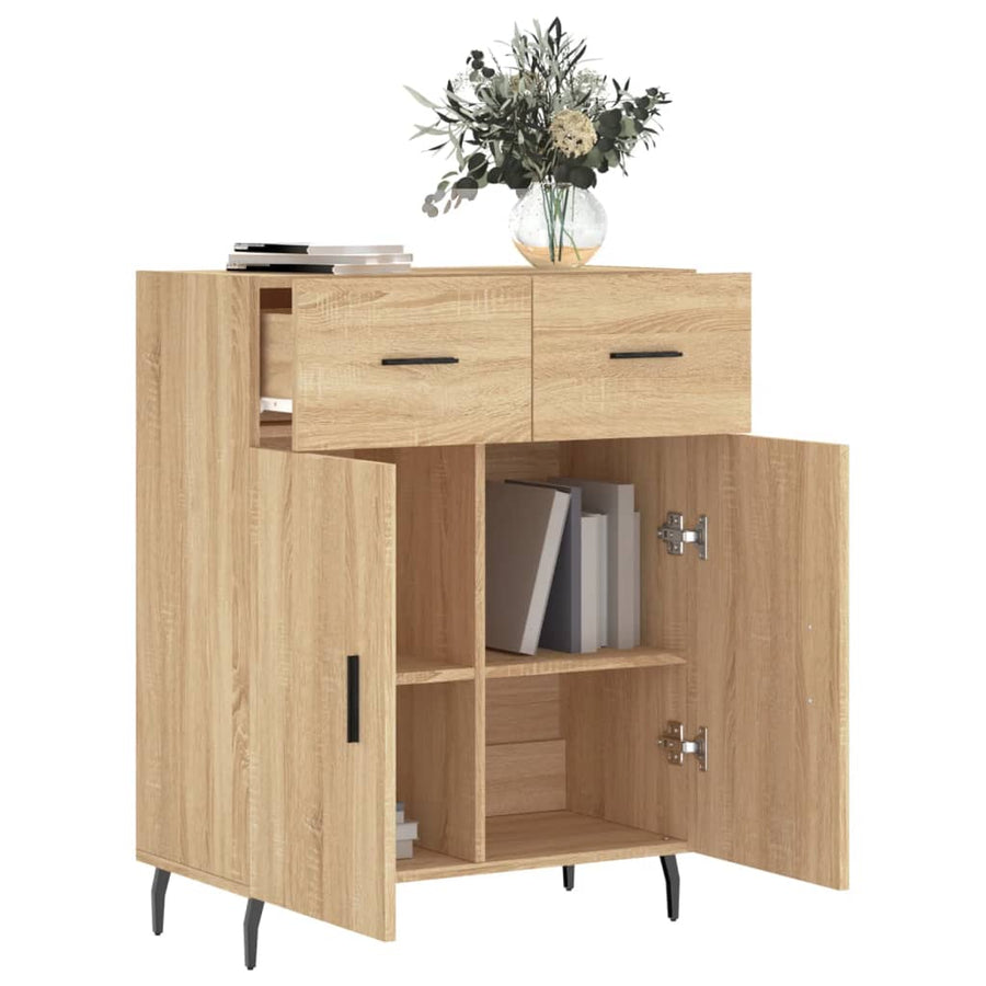 Dressoir 69,5X34X90 Cm Bewerkt Hout Kleurig Sonoma eiken