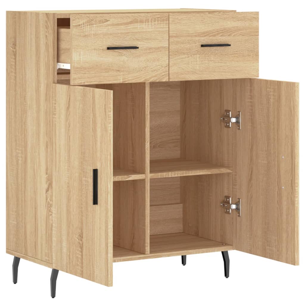 Dressoir 69,5X34X90 Cm Bewerkt Hout Kleurig Sonoma eiken