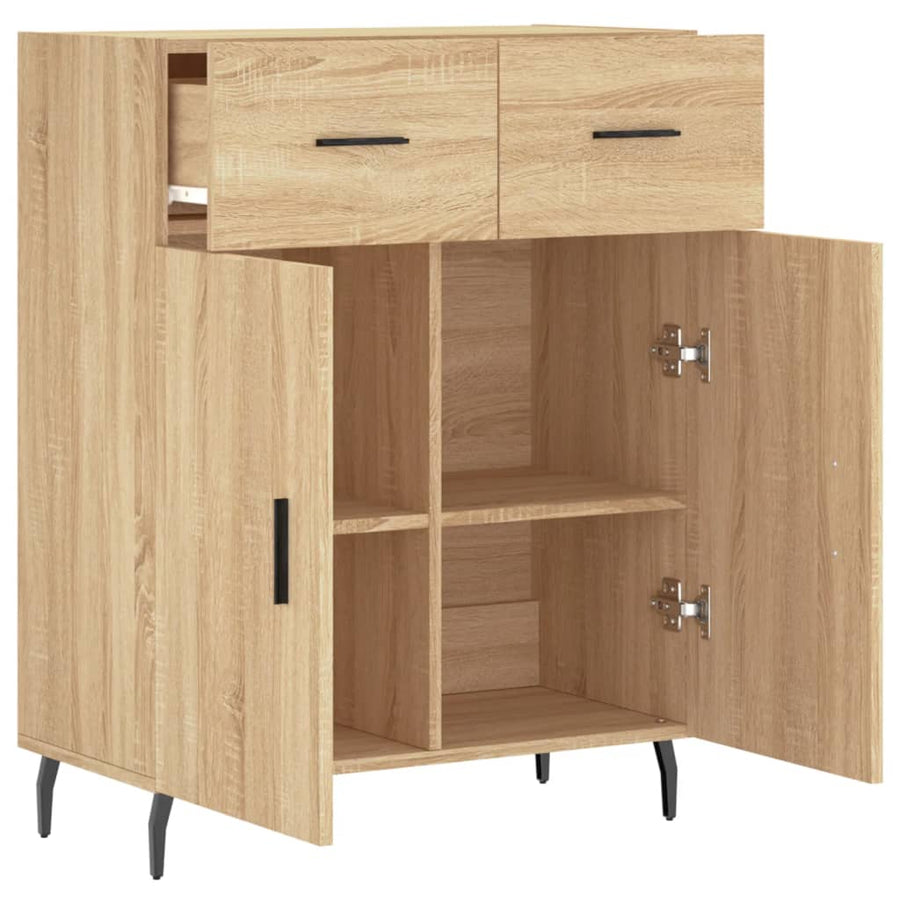 Dressoir 69,5X34X90 Cm Bewerkt Hout Kleurig Sonoma eiken