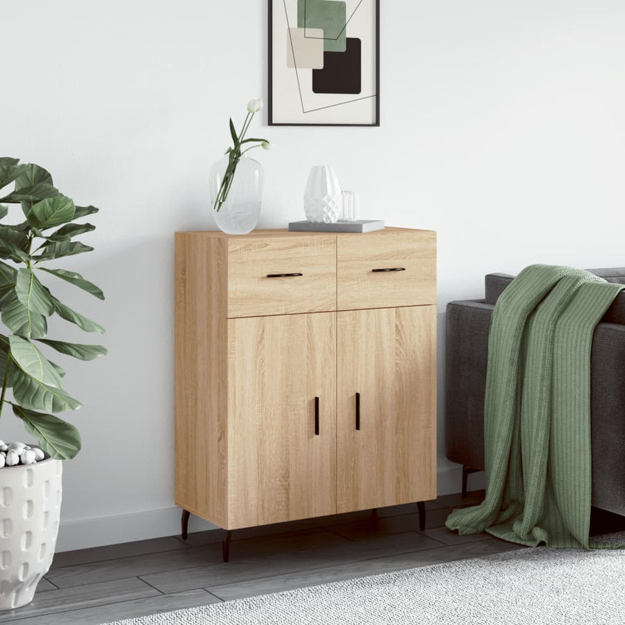 Dressoir 69,5X34X90 Cm Bewerkt Hout Kleurig Sonoma eiken