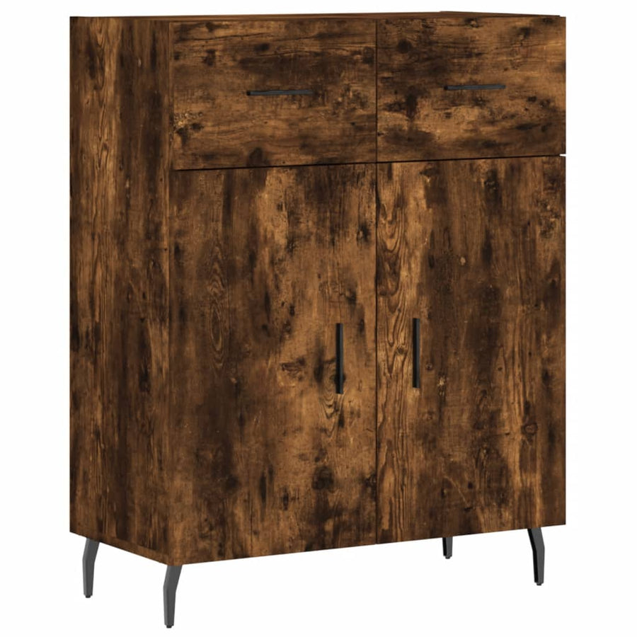 Dressoir 69,5X34X90 Cm Bewerkt Hout Kleurig Gerookt eiken