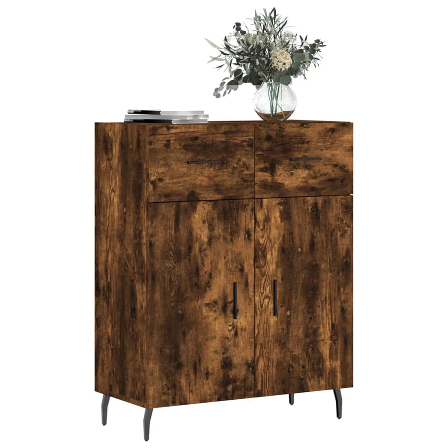 Dressoir 69,5X34X90 Cm Bewerkt Hout Kleurig Gerookt eiken