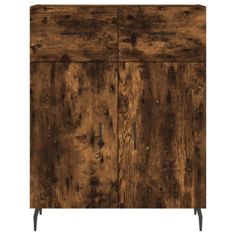 Dressoir 69,5X34X90 Cm Bewerkt Hout Kleurig Gerookt eiken
