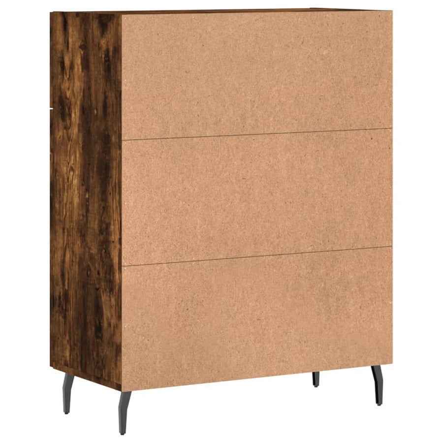 Dressoir 69,5X34X90 Cm Bewerkt Hout Kleurig Gerookt eiken