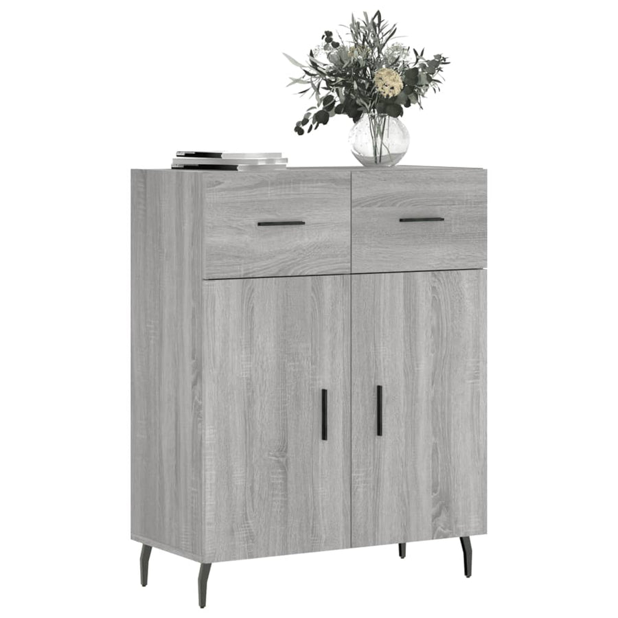 Dressoir 69,5X34X90 Cm Bewerkt Hout Eikenkleurig Grijs sonoma