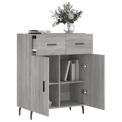 Dressoir 69,5X34X90 Cm Bewerkt Hout Eikenkleurig Grijs sonoma