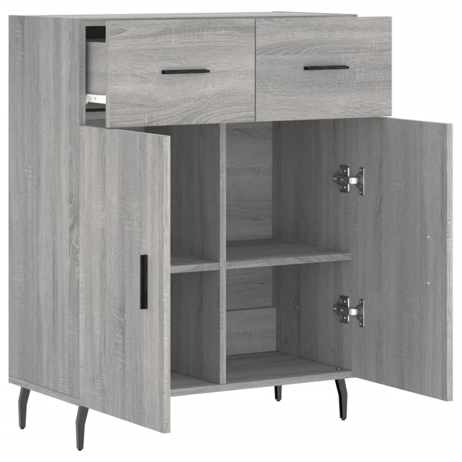 Dressoir 69,5X34X90 Cm Bewerkt Hout Eikenkleurig Grijs sonoma