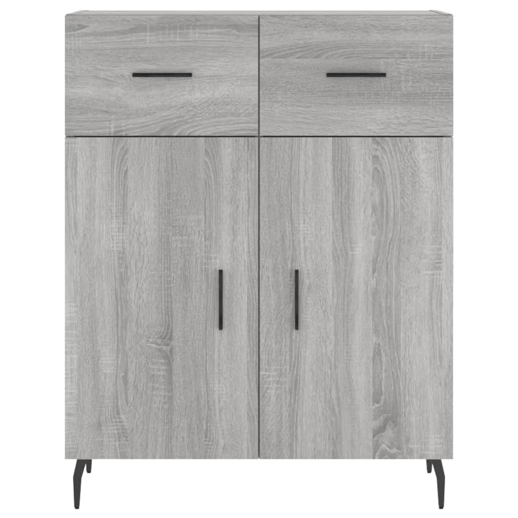Dressoir 69,5X34X90 Cm Bewerkt Hout Eikenkleurig Grijs sonoma