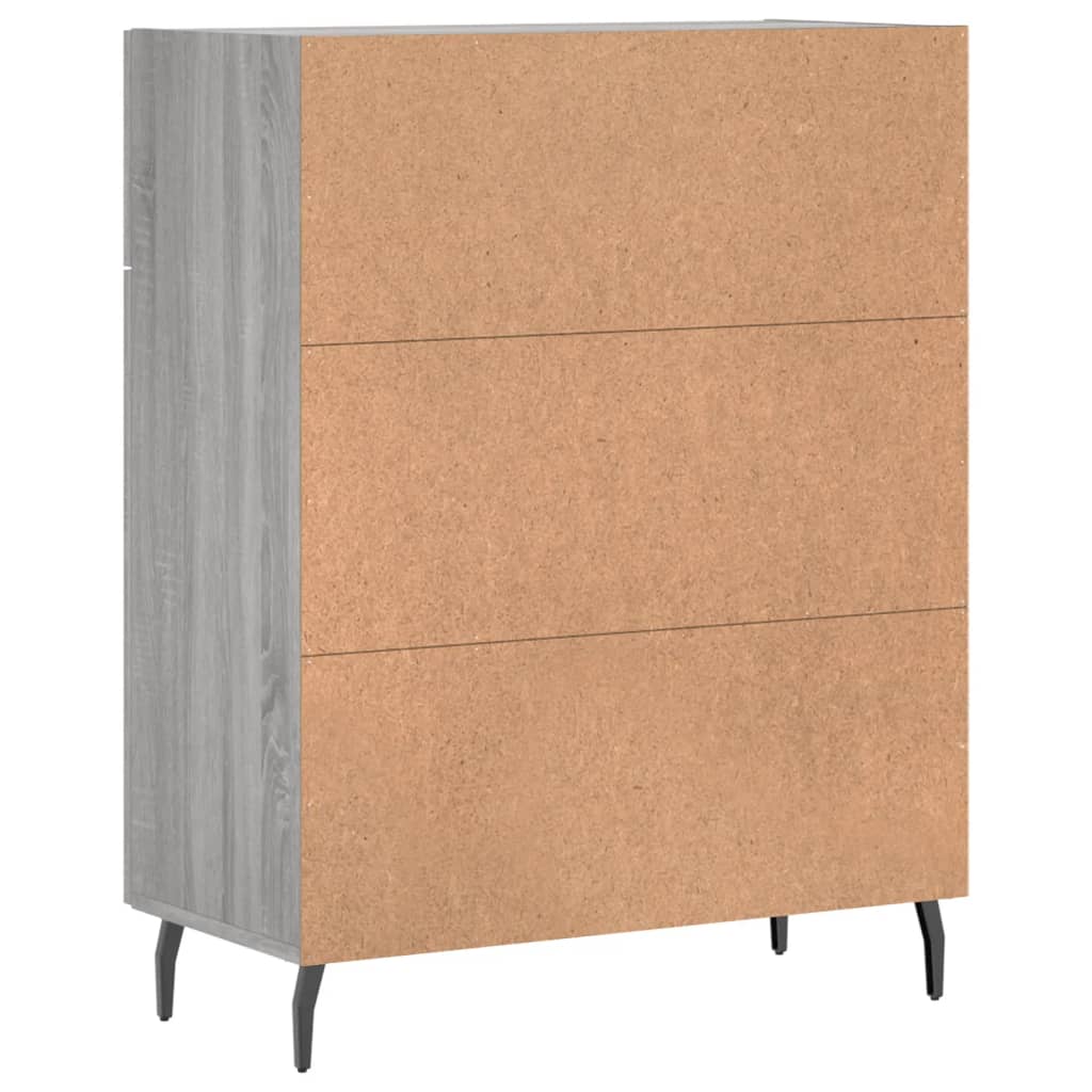 Dressoir 69,5X34X90 Cm Bewerkt Hout Eikenkleurig Grijs sonoma