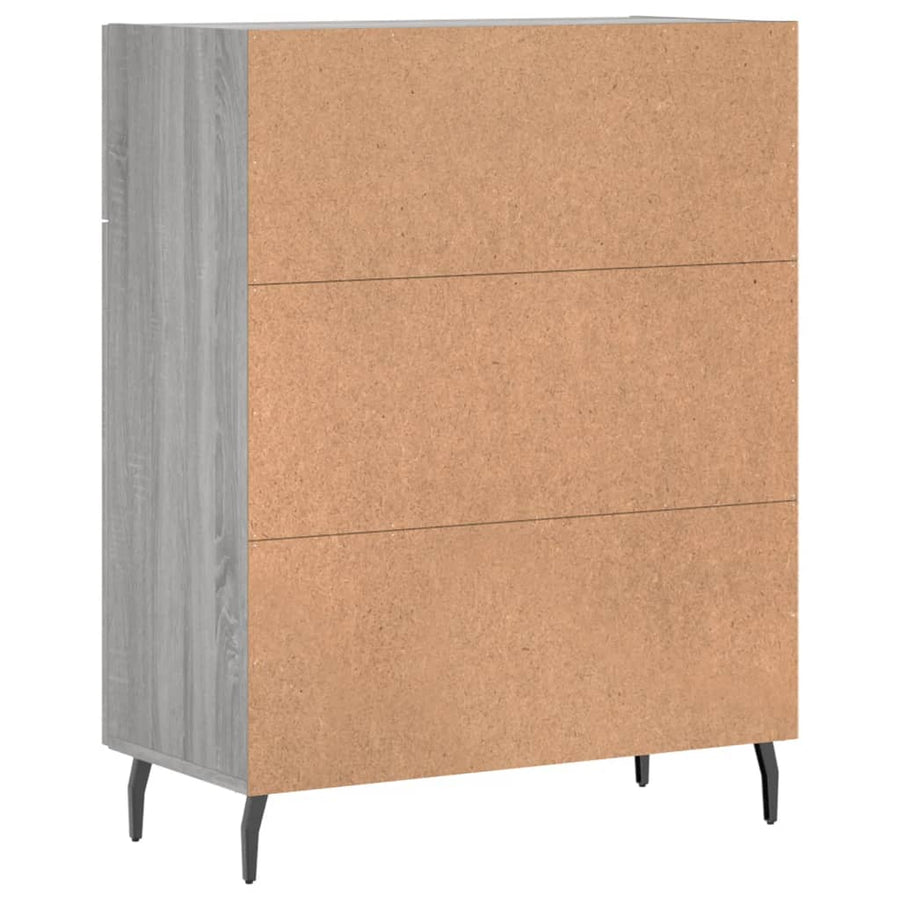 Dressoir 69,5X34X90 Cm Bewerkt Hout Eikenkleurig Grijs sonoma