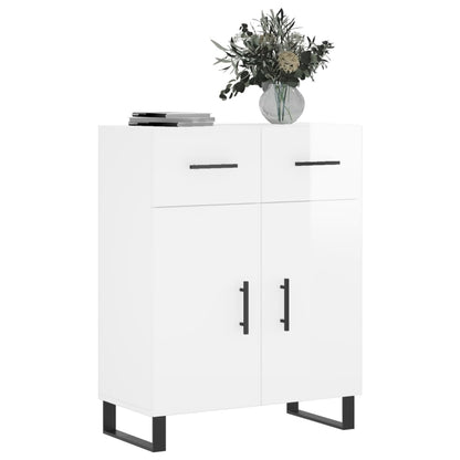 Dressoir 69,5X34X90 Cm Bewerkt Hout Hoogglans Wit