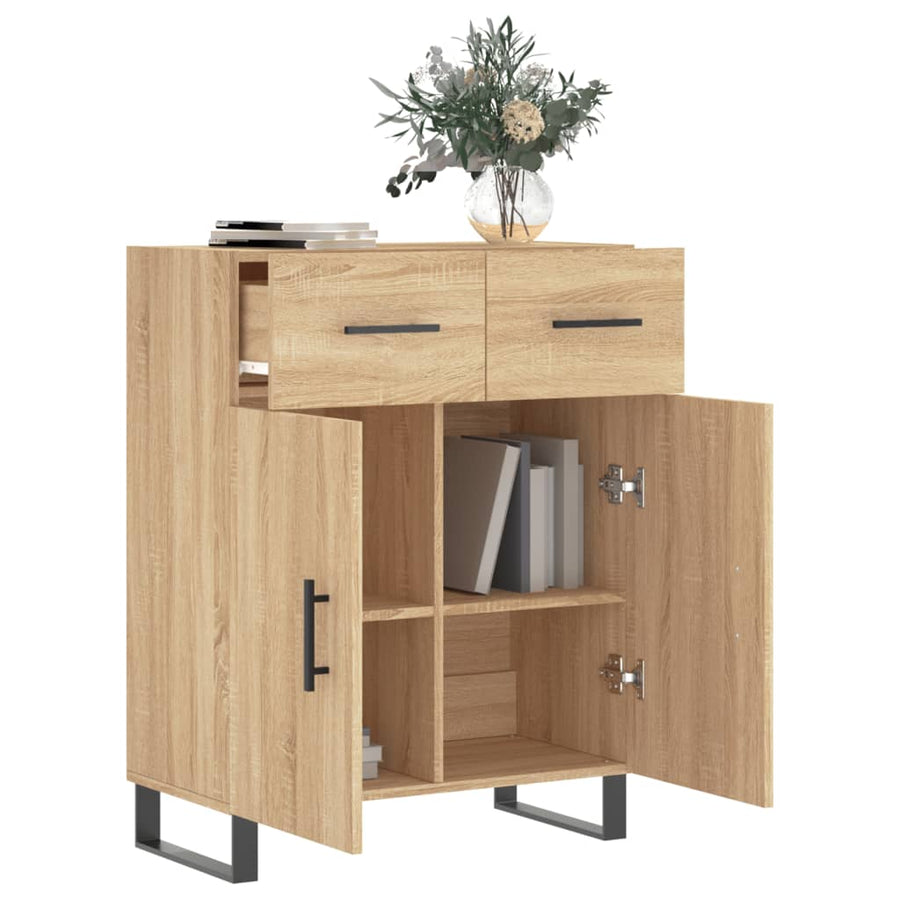 Dressoir 69,5X34X90 Cm Bewerkt Hout Kleurig 1 Sonoma eiken