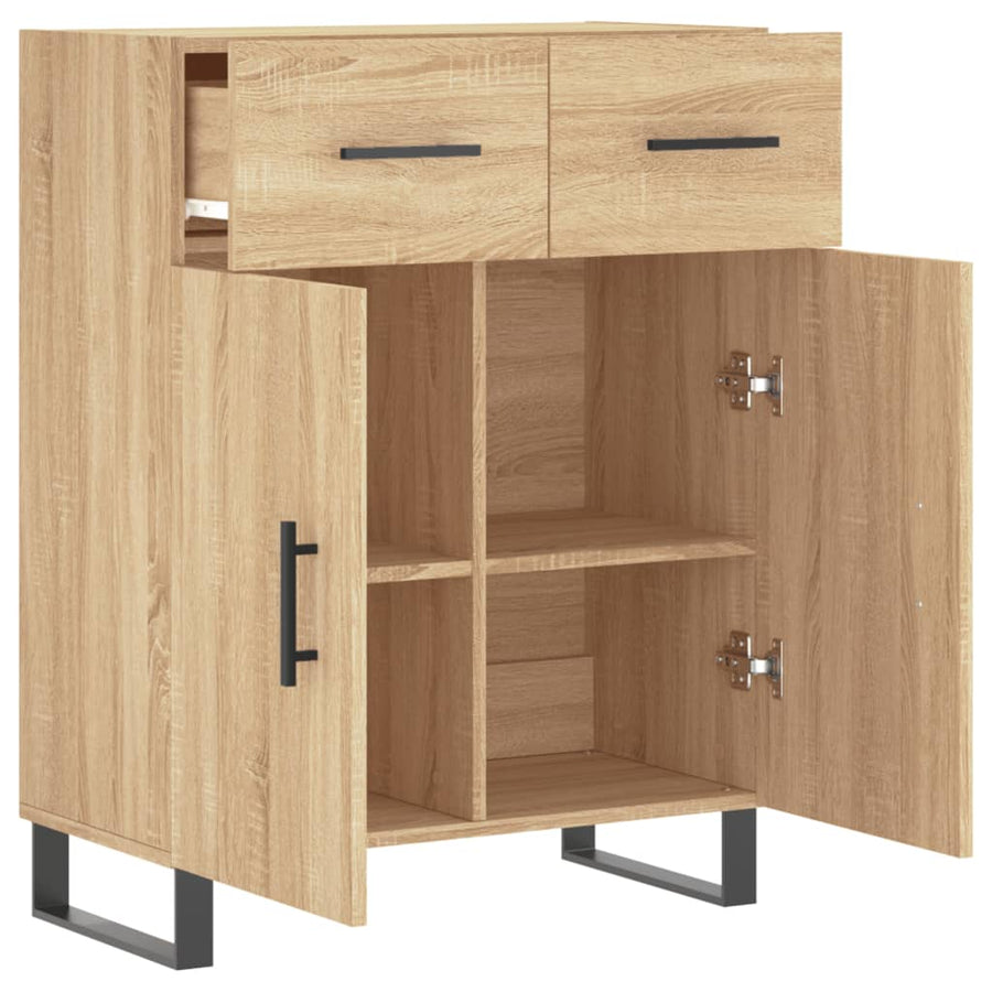 Dressoir 69,5X34X90 Cm Bewerkt Hout Kleurig 1 Sonoma eiken
