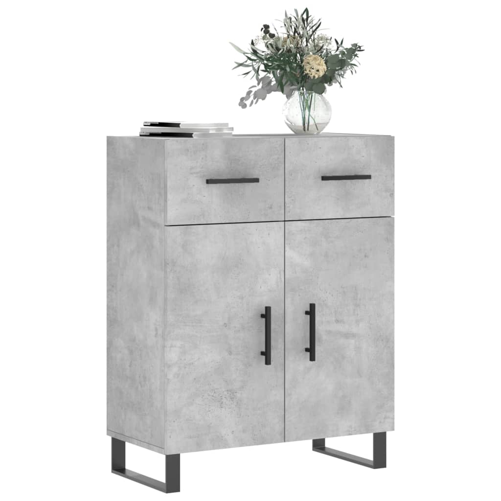 Dressoir 69,5X34X90 Cm Bewerkt Hout Betongrijs